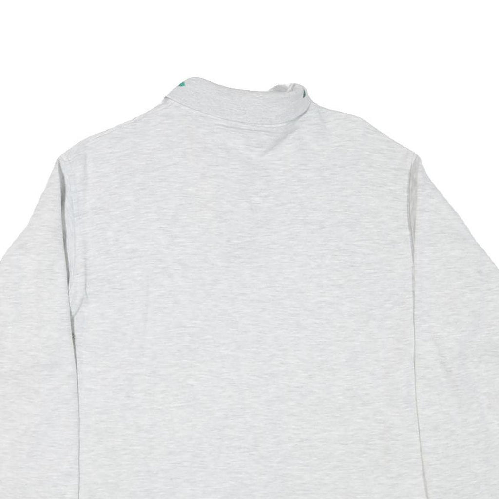 OOCHI VERDI Womens Light Grey Sweatshirt Embroidered Collar M Long Sleeve Casual