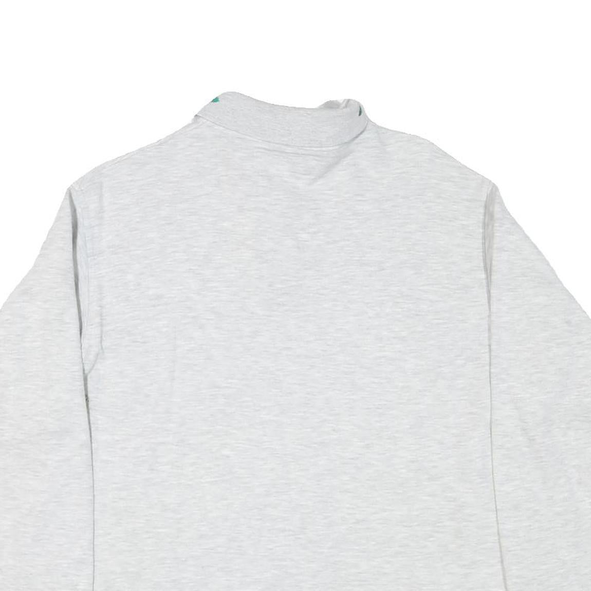 OOCHI VERDI Womens Light Grey Sweatshirt Embroidered Collar M Long Sleeve Casual