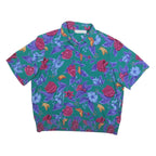 ALFRED DUNNER Womens Green Floral Printed Basic Short Sleeve Collared Top XL