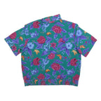 ALFRED DUNNER Womens Green Floral Printed Basic Short Sleeve Collared Top XL