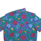 ALFRED DUNNER Womens Green Floral Printed Basic Short Sleeve Collared Top XL