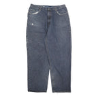 FIEND Mens Regular Fit Blue Denim Jeans W36 L31 Distressed Workwear Style