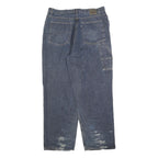 FIEND Mens Regular Fit Blue Denim Jeans W36 L31 Distressed Workwear Style