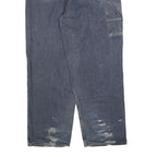 FIEND Mens Regular Fit Blue Denim Jeans W36 L31 Distressed Workwear Style