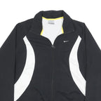 NIKE Womens Black & White Sports Zip Up Polyester Jacket L Lightweight