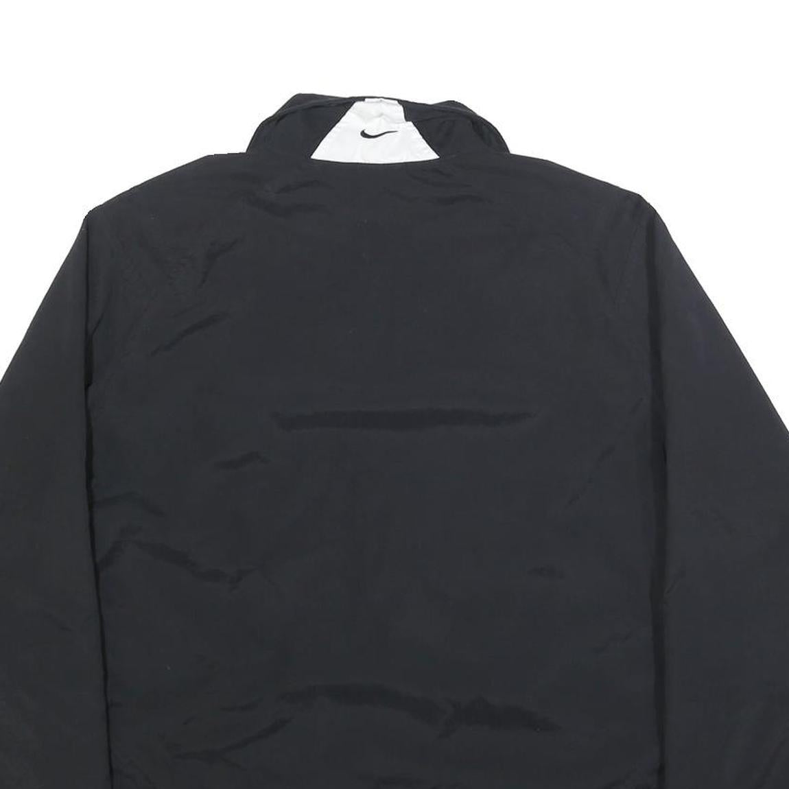 NIKE Womens Black & White Sports Zip Up Polyester Jacket L Lightweight