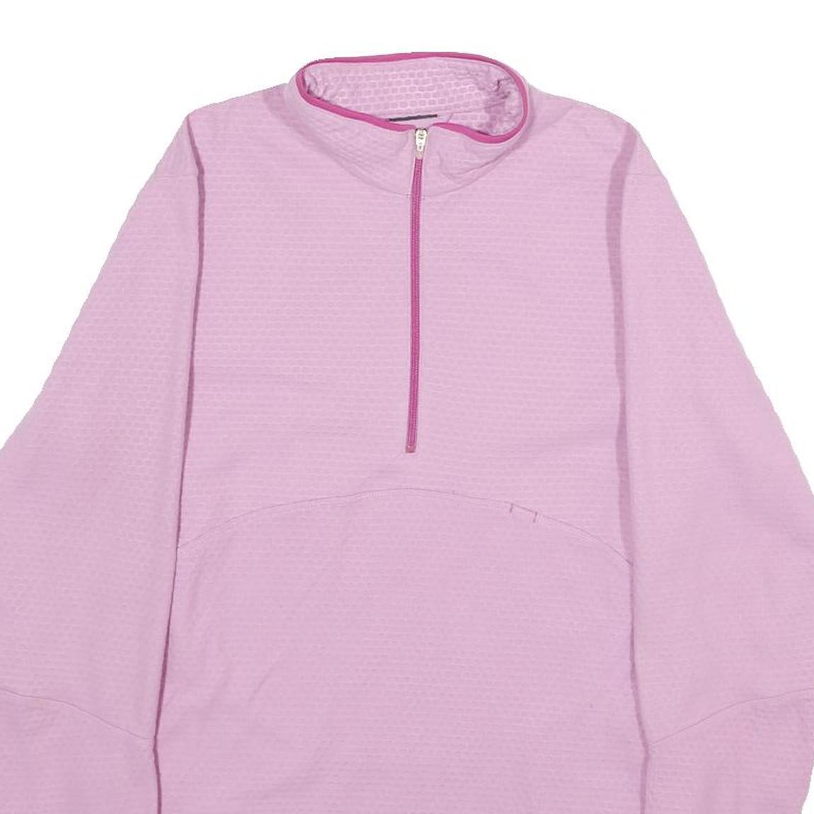NIKE Womens Pink 1/4 Zip Sweatshirt M Long Sleeve Activewear