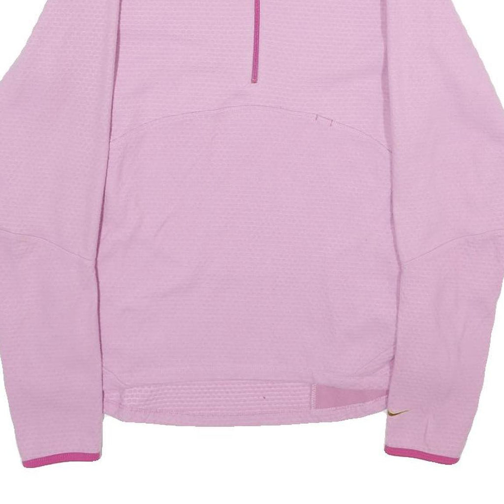NIKE Womens Pink 1/4 Zip Sweatshirt M Long Sleeve Activewear