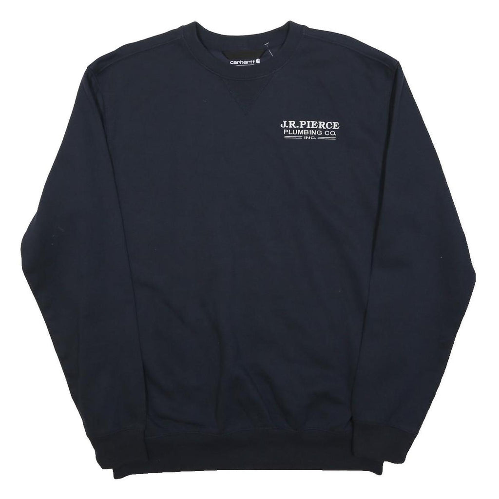 CARHARTT Mens Navy Blue Crew Neck M Cotton Blend Pullover Sweatshirt