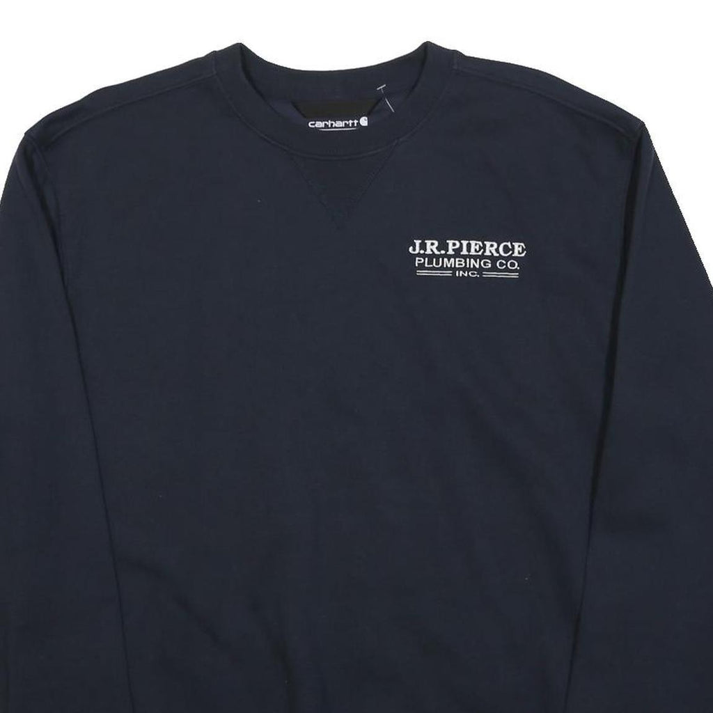 CARHARTT Mens Navy Blue Crew Neck M Cotton Blend Pullover Sweatshirt