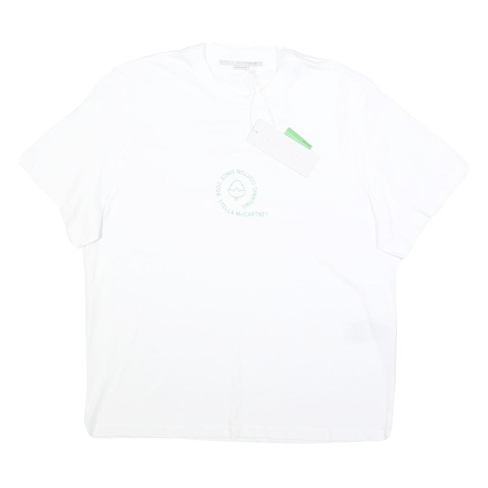 STELLA MCCARTNEY Womens White Organic Cotton Blend Graphic T-Shirt XS Short