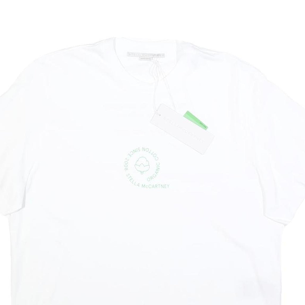 STELLA MCCARTNEY Womens White Organic Cotton Blend Graphic T-Shirt XS Short