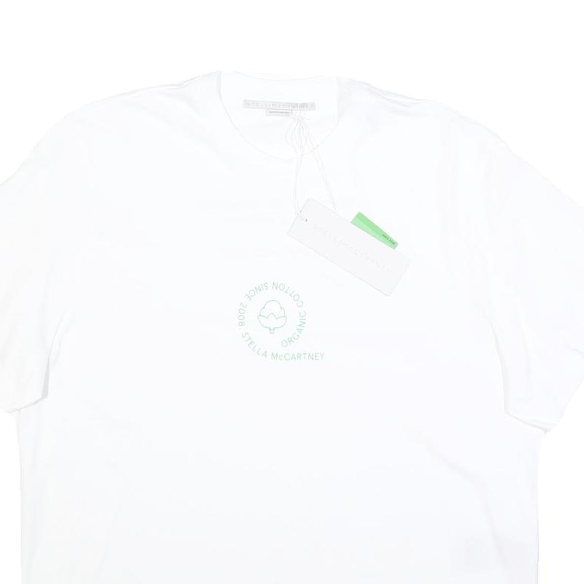 STELLA MCCARTNEY Womens White Organic Cotton Blend Graphic T-Shirt XS Short