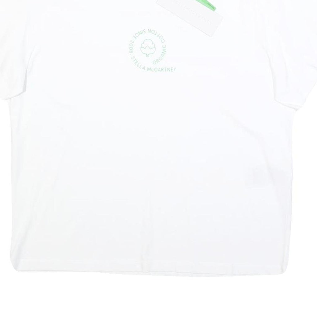 STELLA MCCARTNEY Womens White Organic Cotton Blend Graphic T-Shirt XS Short