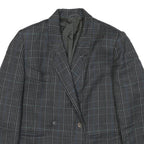 Womens Grey Plain Button Jacket M Polyester Blend Classic Blazer M