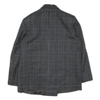 Womens Grey Plain Button Jacket M Polyester Blend Classic Blazer M
