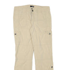 ANA Womens Cotton Blend Beige Regular Fit Straight Leg Trousers W32 L30 Casual