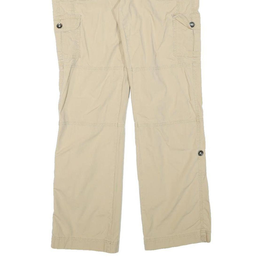 ANA Womens Cotton Blend Beige Regular Fit Straight Leg Trousers W32 L30 Casual