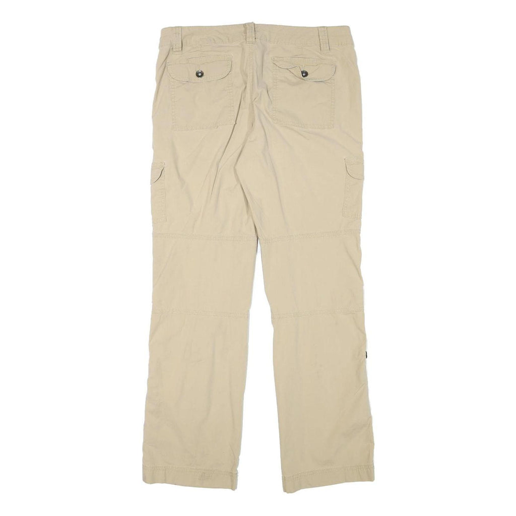 ANA Womens Cotton Blend Beige Regular Fit Straight Leg Trousers W32 L30 Casual