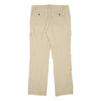 ANA Womens Cotton Blend Beige Regular Fit Straight Leg Trousers W32 L30 Casual