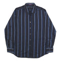 PAUL SMITH Mens Black & Blue Striped Cotton Shirt XL Button Long Sleeve