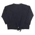 LIU JO Beaded Womens Blouse Black V-Neck 3/4 Sleeve M