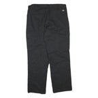 DICKIES Mens Cotton Blend Black Regular Fit Straight Leg Trousers W34 L29