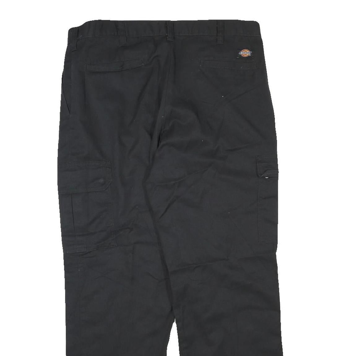 DICKIES Mens Cotton Blend Black Regular Fit Straight Leg Trousers W34 L29