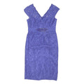 MONSOON Womens Purple Lace Fit & Flare Woven Midi Dress UK 14 Embellished Waist