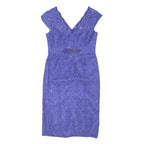 MONSOON Womens Purple Lace Fit & Flare Woven Midi Dress UK 14 Embellished Waist