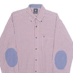 PIERRE CARDIN Mens Shirt Red Check Long Sleeve M
