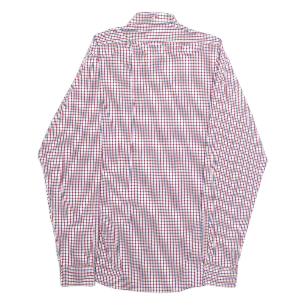 PIERRE CARDIN Mens Shirt Red Check Long Sleeve M
