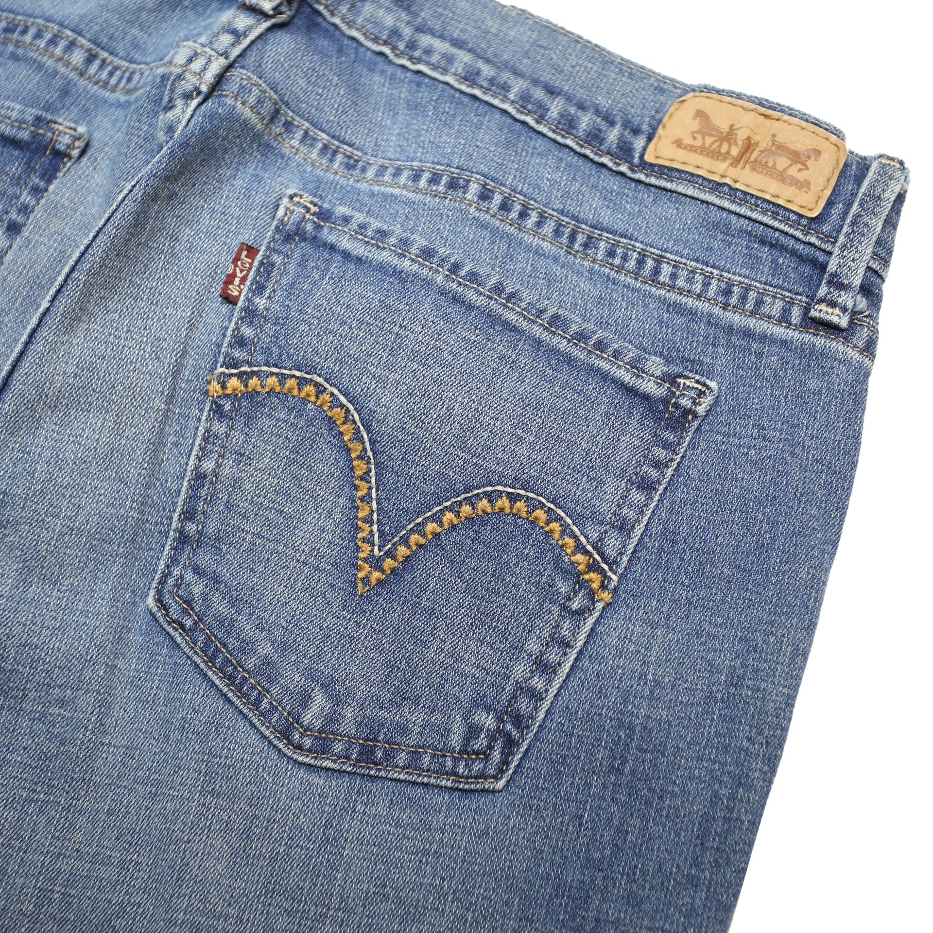 LEVI'S 505 Womens Jeans Blue Regular Straight Denim Medium W29 L34 Comfortable