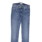 TOMMY HILFIGER Womens Slim Blue Denim Skinny Jeans W24 L27 Stylish Zip Closure