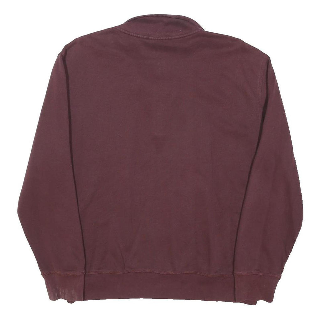 NAUTICA Mens Maroon & Light Grey Plain Pullover Jumper Crew Neck Cotton Blend L