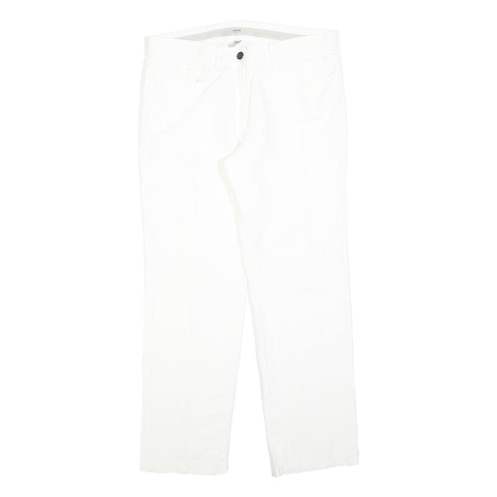 ARMANI COLLEZIONI Womens Regular White Cotton Blend Denim W32 L29 Classic Zip