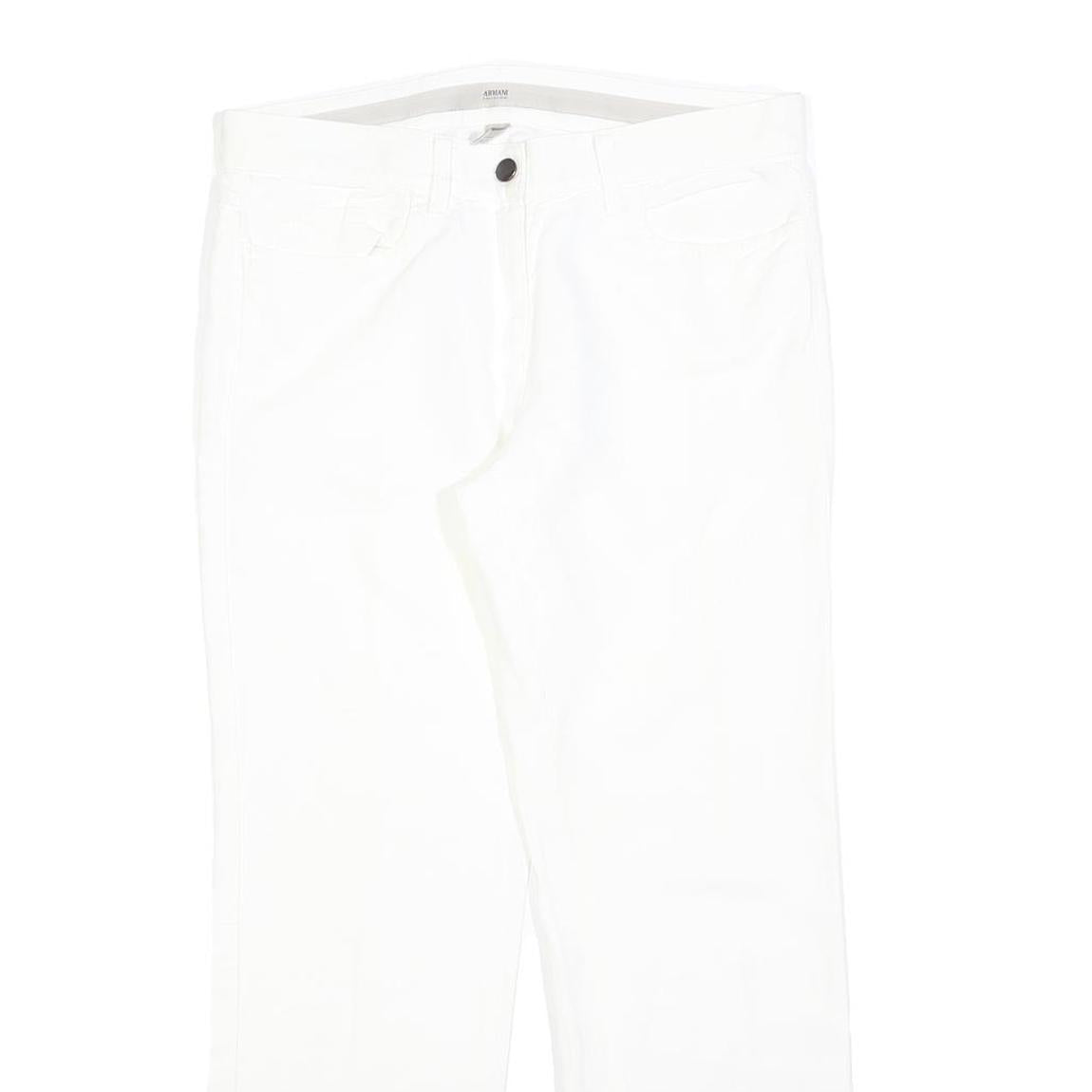 ARMANI COLLEZIONI Womens Regular White Cotton Blend Denim W32 L29 Classic Zip
