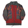 RODEO Mens Red Grey Patchwork Polyester Blend Zip Jacket L Casual Outerwear