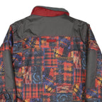 RODEO Mens Red Grey Patchwork Polyester Blend Zip Jacket L Casual Outerwear