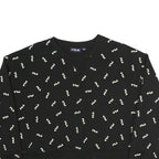 FILA Womens Black Sweatshirt Crew Neck 2XL Cotton Blend Logo Print Pullover