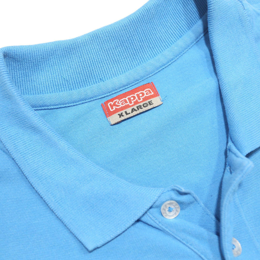 KAPPA Mens Blue Short Sleeve Plain XL Cotton Polo Shirt Logo Casual Sports