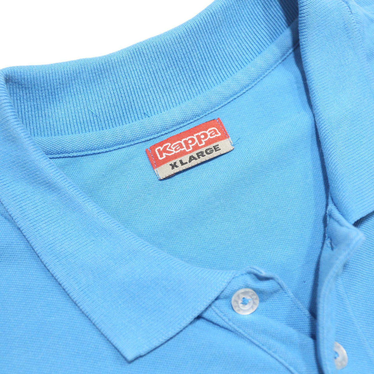 KAPPA Mens Blue Short Sleeve Plain XL Cotton Polo Shirt Logo Casual Sports