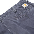 CARHARTT Mens Cotton Blue Relaxed Straight Trousers W36 L32 Workwear Casual Zip