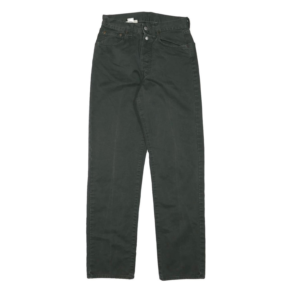 REPLAY Mens Regular Fit Black Cotton Blend Zip Trousers W27 L30 Classic Straight
