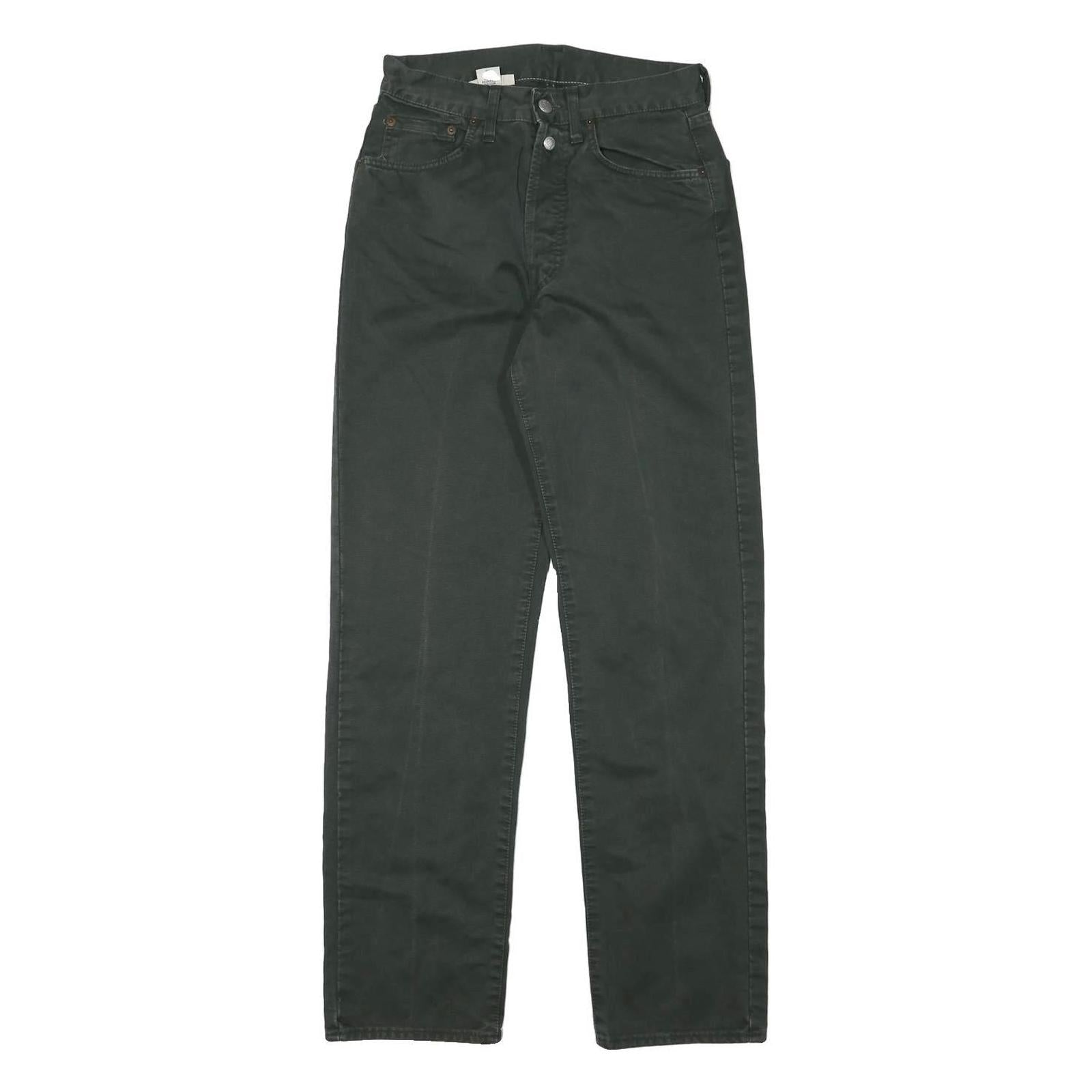 REPLAY Mens Regular Fit Black Cotton Blend Zip Trousers W27 L30 Classic Straight