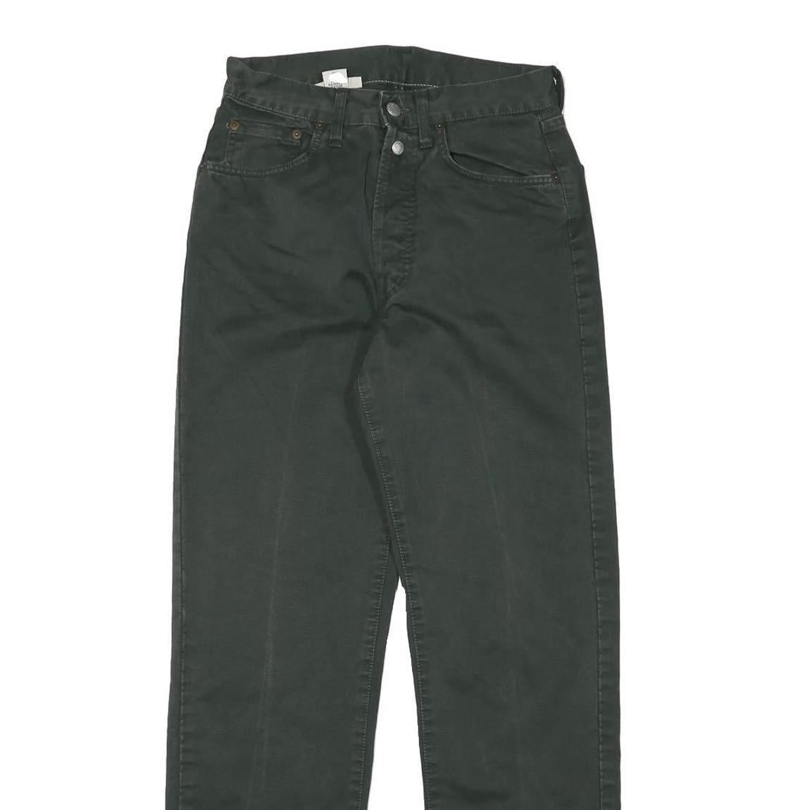 REPLAY Mens Regular Fit Black Cotton Blend Zip Trousers W27 L30 Classic Straight