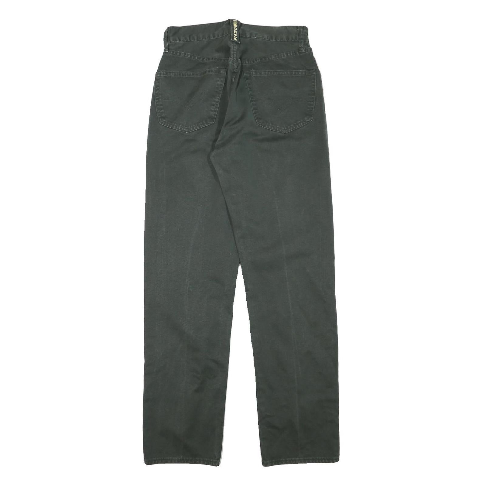 REPLAY Mens Regular Fit Black Cotton Blend Zip Trousers W27 L30 Classic Straight