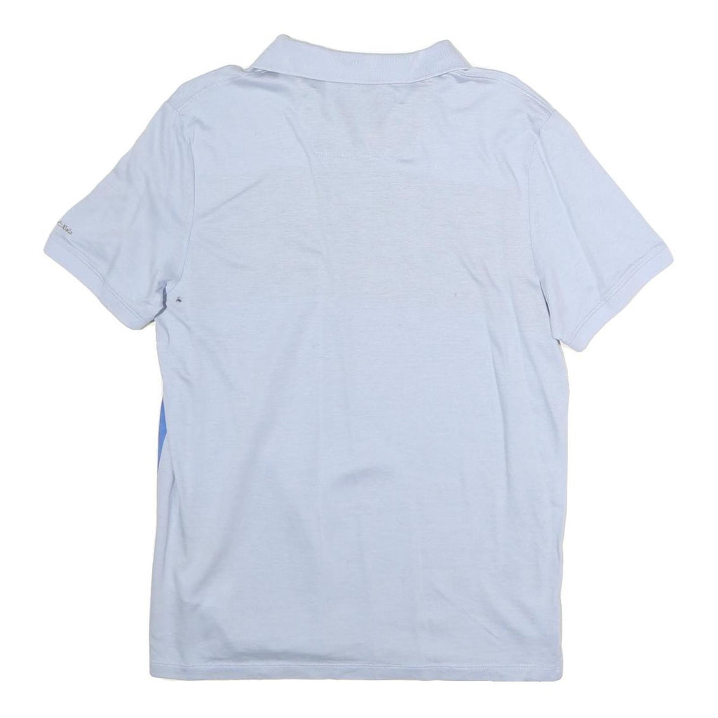 CALVIN KLEIN Mens Blue & Grey Short Sleeve Striped Polo Shirt M Cotton Casual