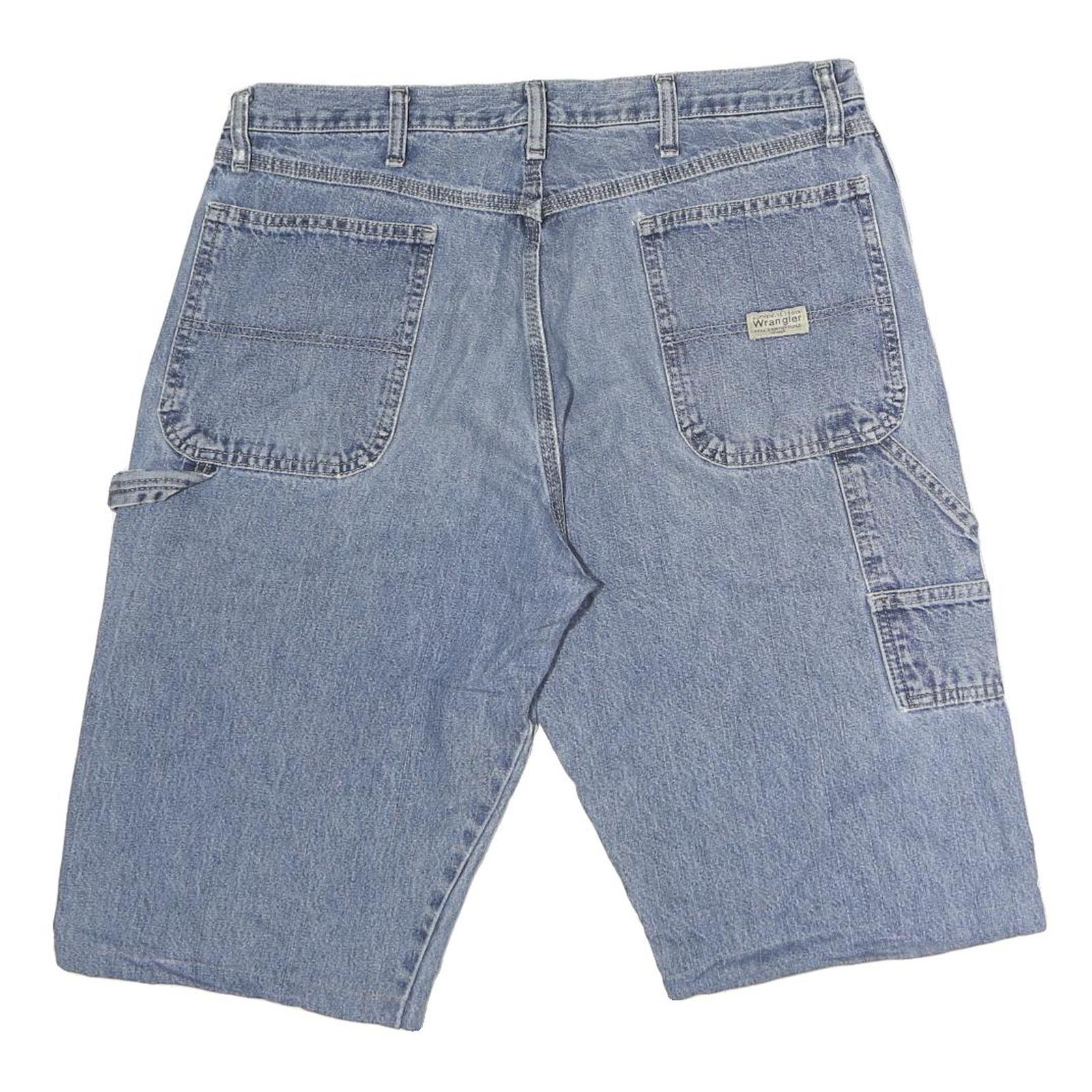 WRANGLER Mens Denim Blue Casual Shorts L W36 Cotton Relaxed Fit Pocketed