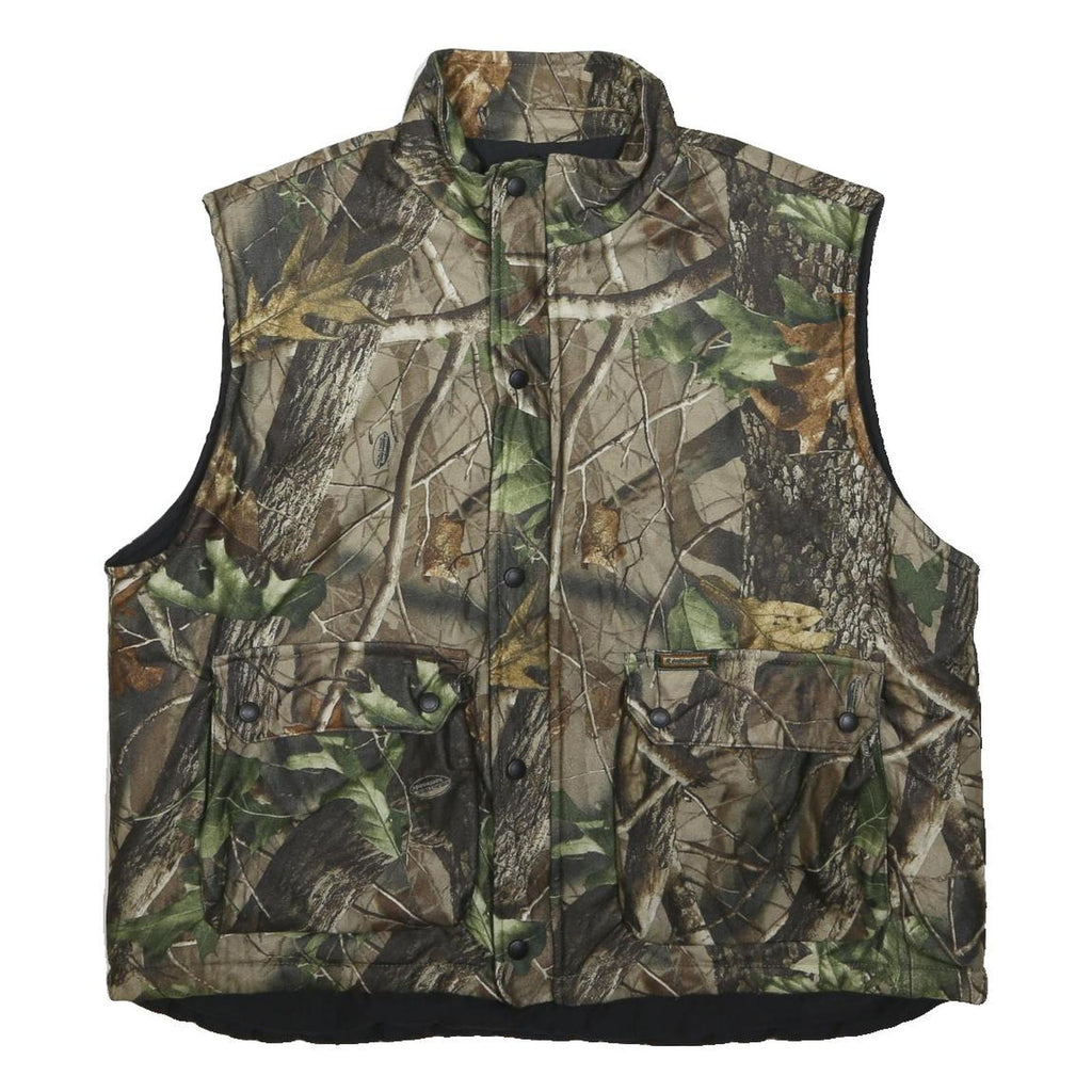 REMINGTON Mens Green & Brown Camouflage Reversible Jacket XL Cotton Blend Zip